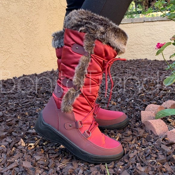 burgundy winter boots